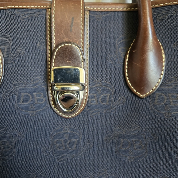 Dooney & Bourke Blue and Brown Leather Bag. - Picture 3 of 11